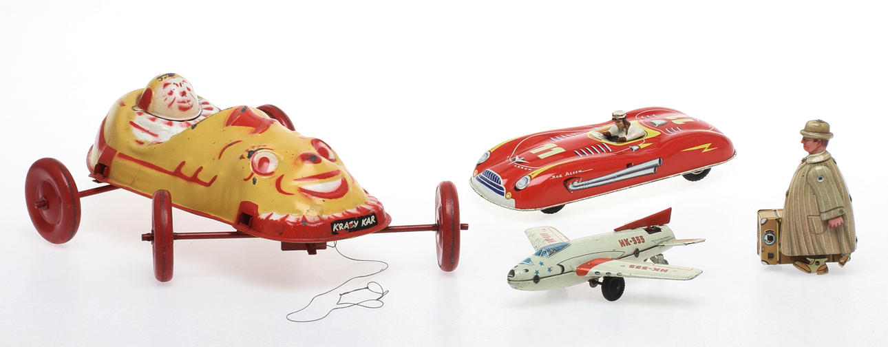 PLÅTLEKSAKER,MOBO England samt 3 tyska, 1950 -1960-tal.