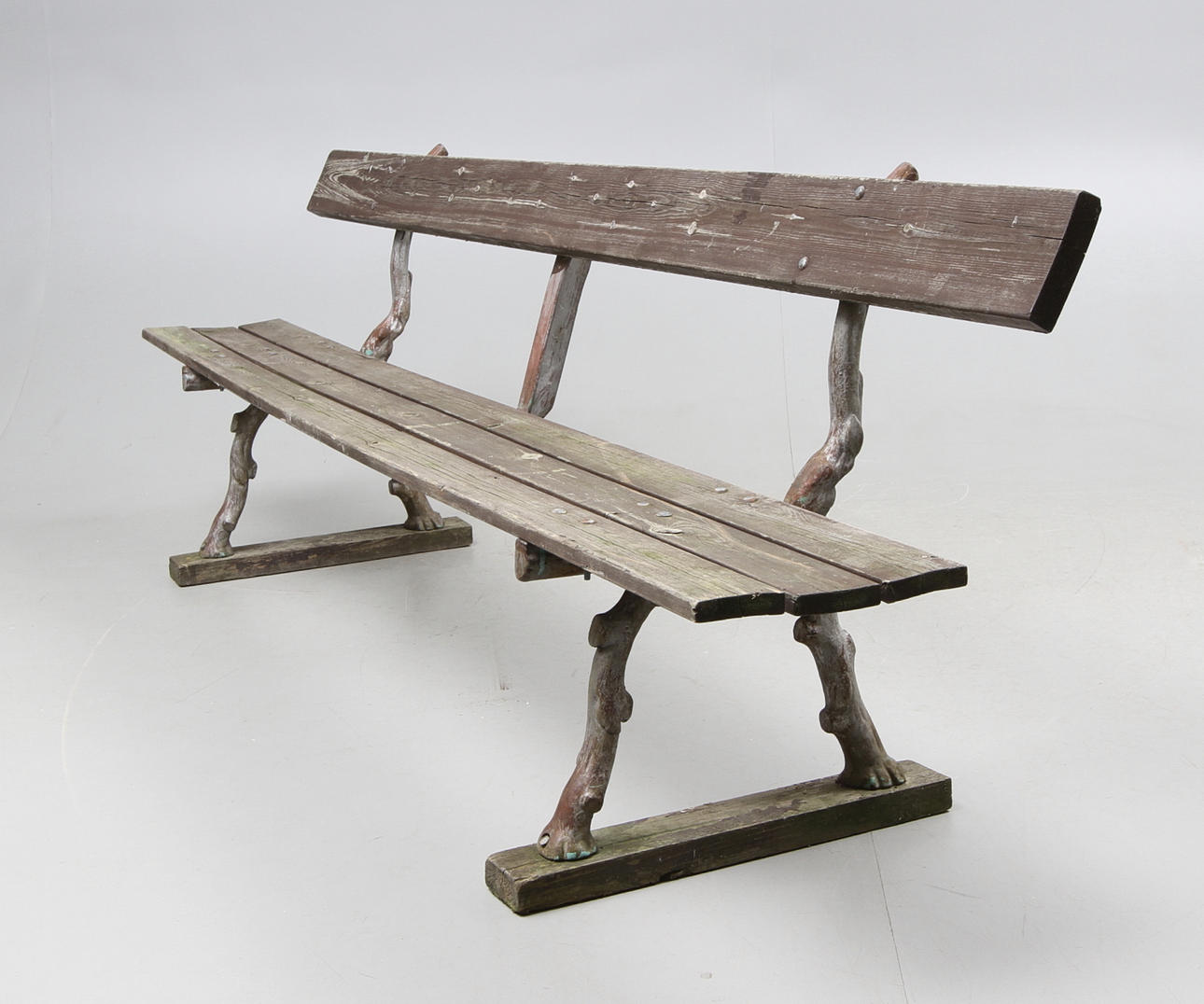 BÄNK, grånmålat gjutjärn, 1950/60 tal.