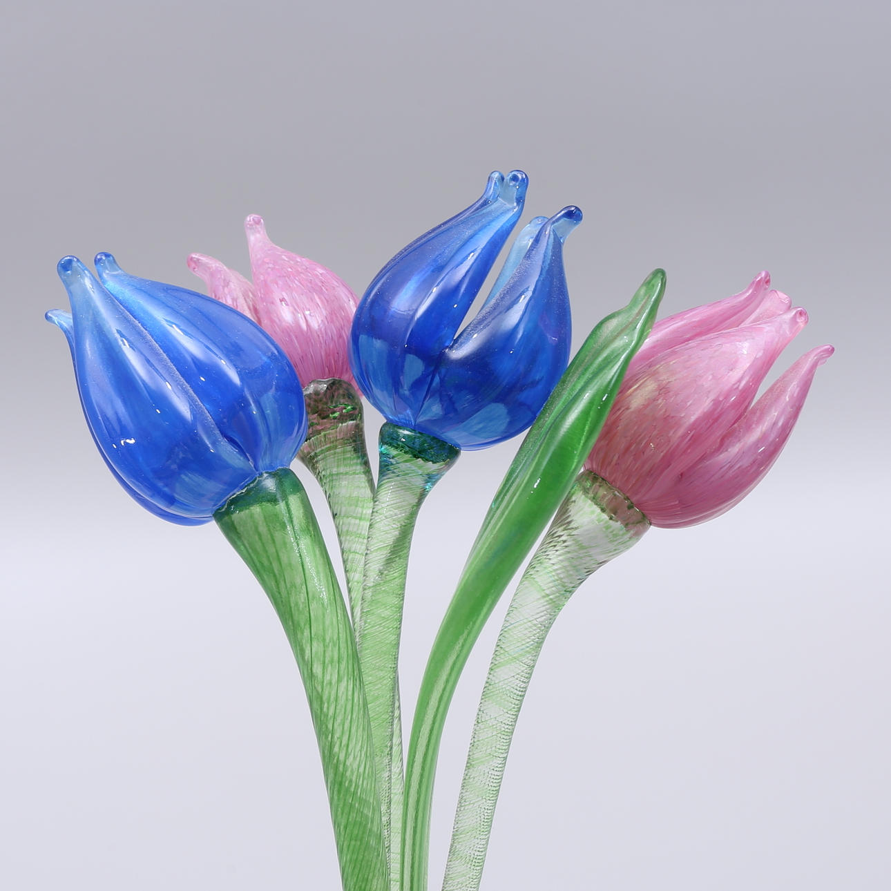 TULIPS, glass, 5 pieces.