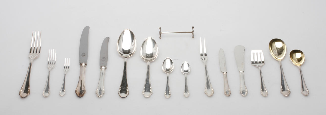 BESTICK, 76 delar, nysilver, "Haga".