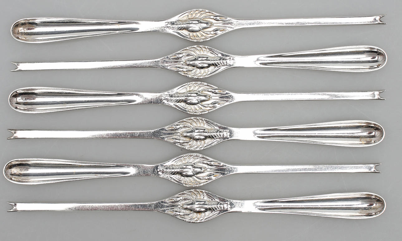 HUMMERGAFFLAR, 6 st, nysilver, GAB, Stockholm.