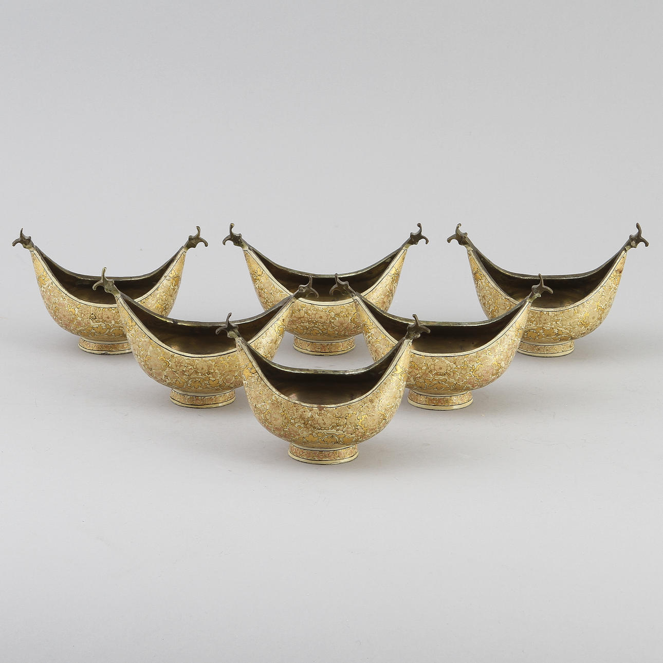 SKÅLAR, 6 st, orientaliska, omkring 1900.