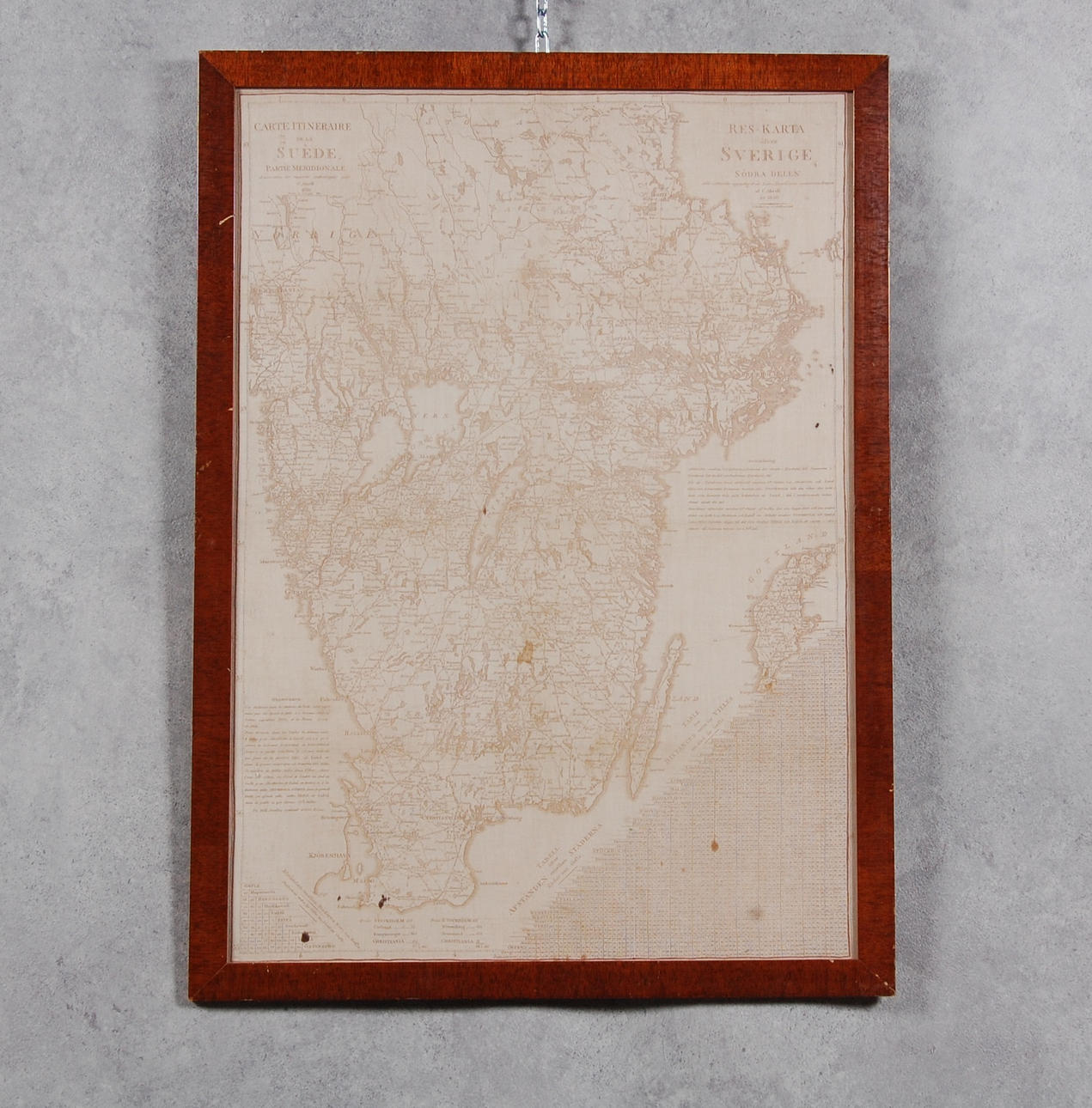 KARTA, Sverige, tryck på siden, daterad 1830.