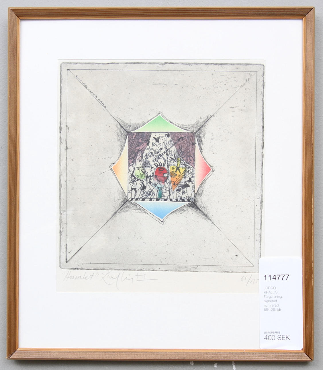 JORGO KRALLIS. Färgetsning, signerad numrerad 65/125.