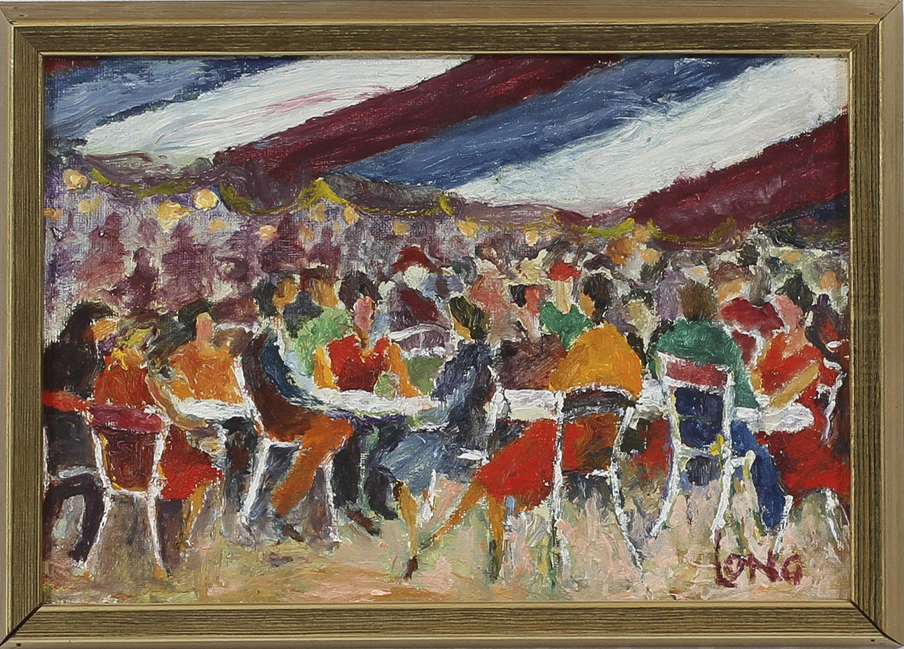 GÖTE LONG. Olja på pannå, signerad.