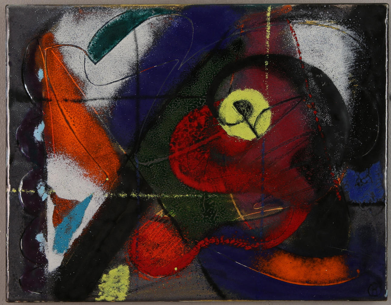 OLE HAMMELEFF. "Counterpoint", enamel, signed OH.