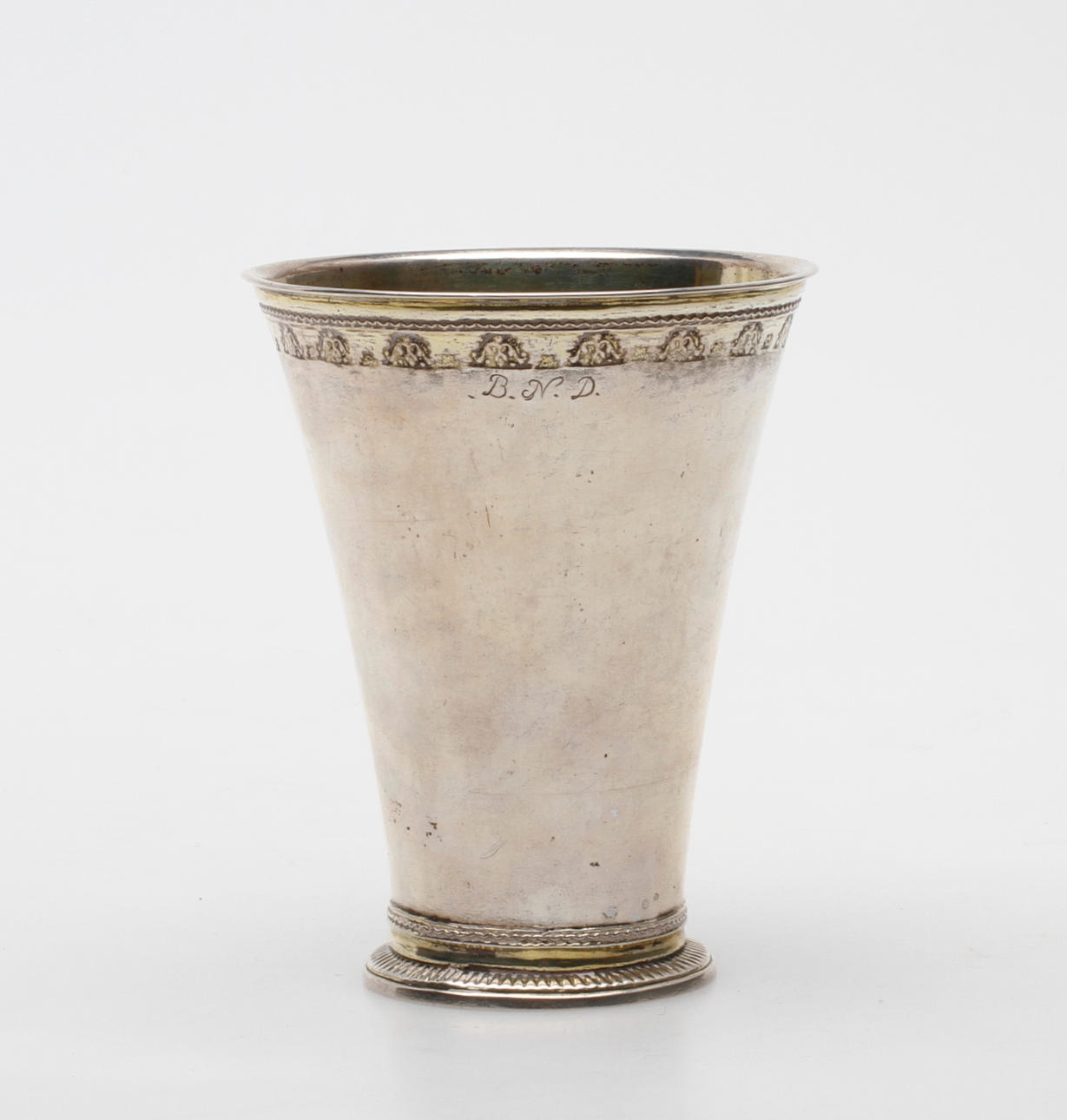 BÄGARE, silver, Nils Orstedt, Norrköping, 1772, vikt 148 gram.