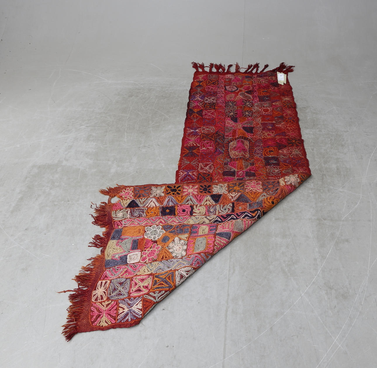 FABRIC/CARPET, Kurdish, approx. 215x72 cm.