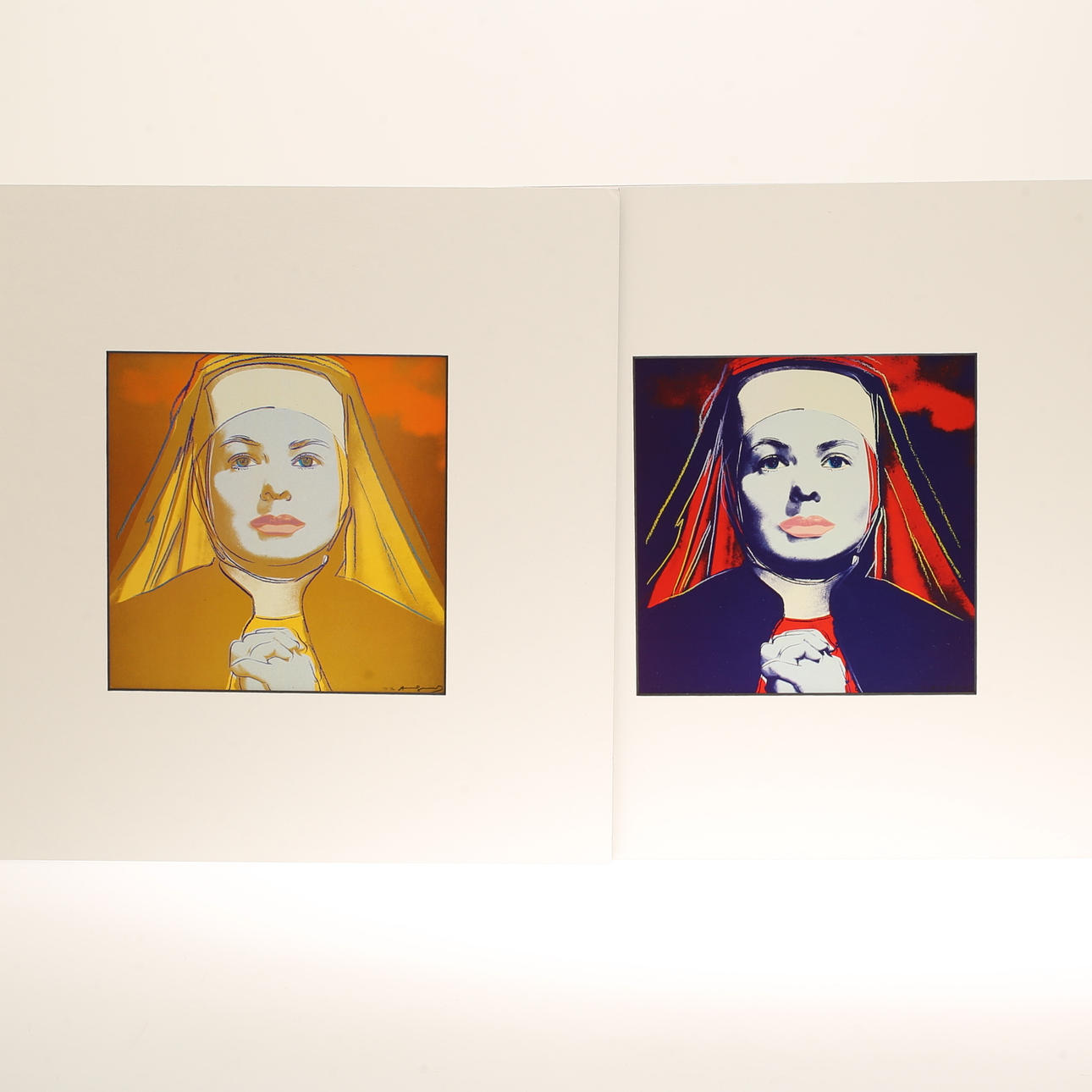 ANDY WARHOL. Efter, farveoffset, 2 stk., Ingrid Bergman "THE NUN", Börjesson 1983.