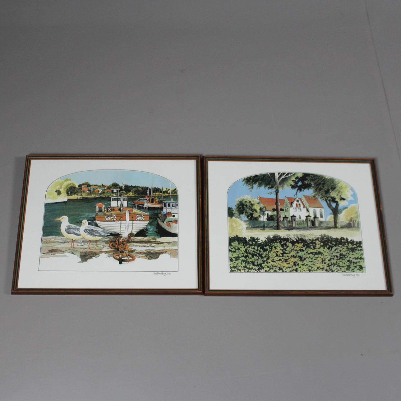 SVEN BERTIL BERG. PRINT 2 pieces signed.