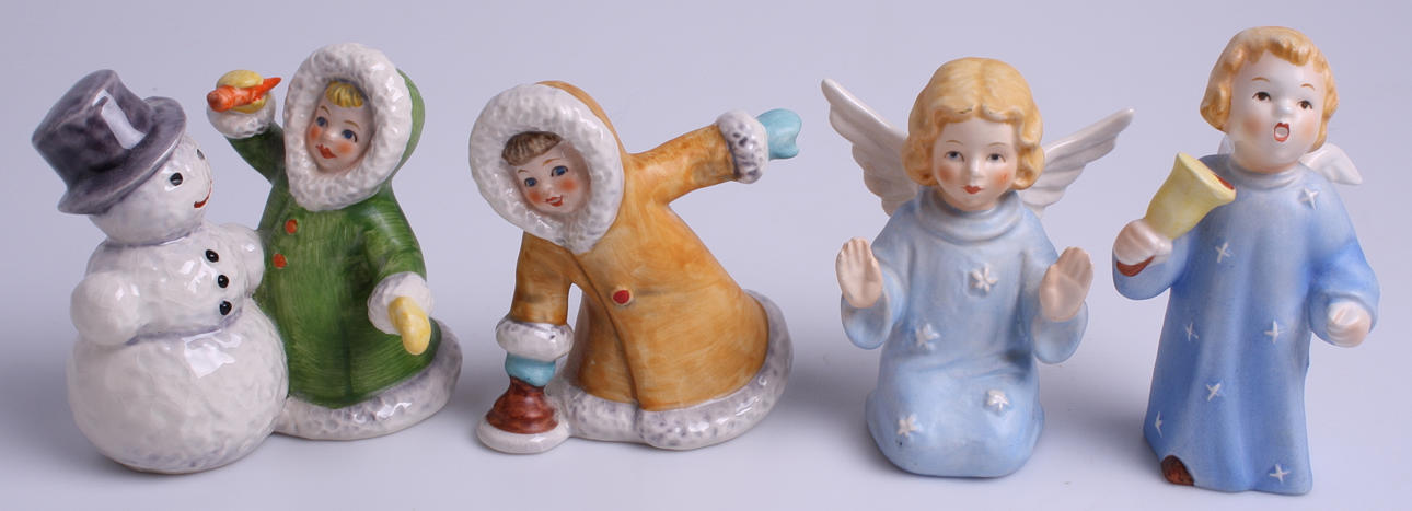 FIGURINER, 4 st, porslin, Goebel - Västtyskland.