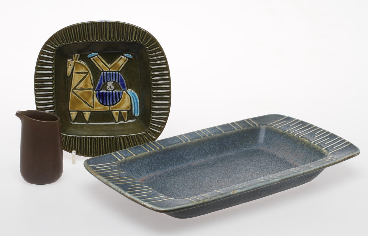 PARTI KERAMIK, 3 delar, Carl-Harry Stålhande samt Lisa Larson.