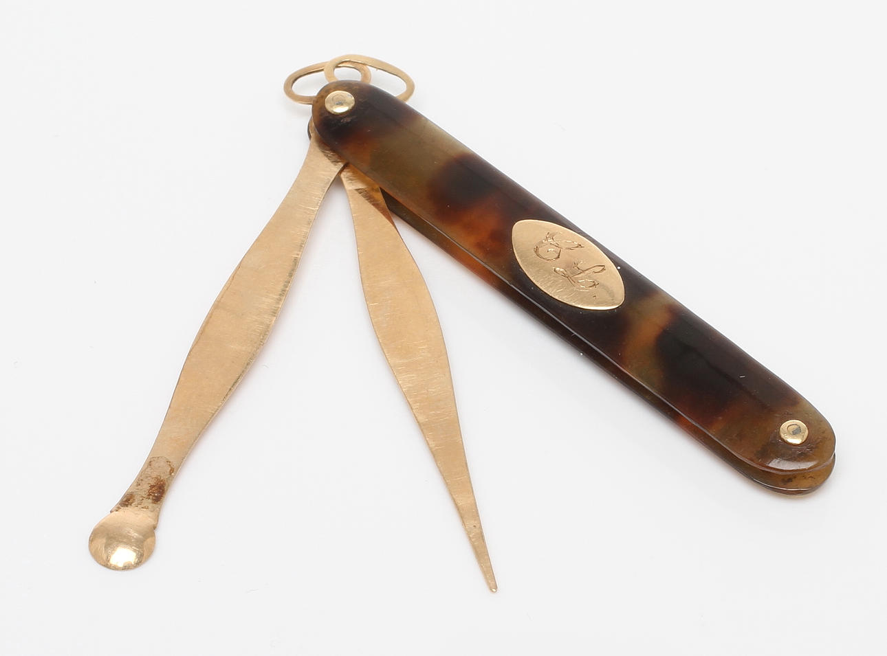 TAND- och ÖRONPETARE, delvis 18k guld, otydliga stämplar, Sverige.