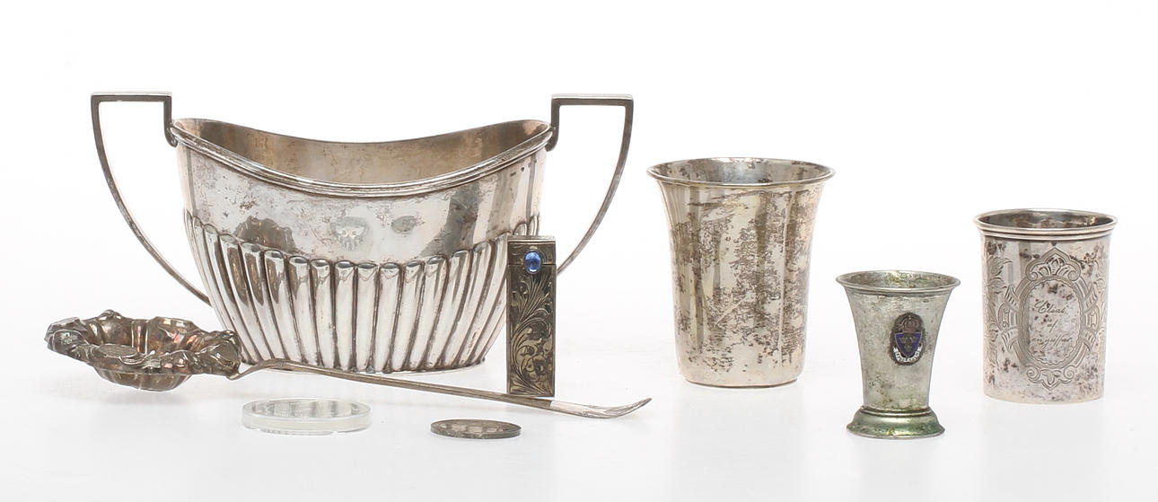 PARTI SILVER, 8 delar. Tot vikt ca 494 gram.