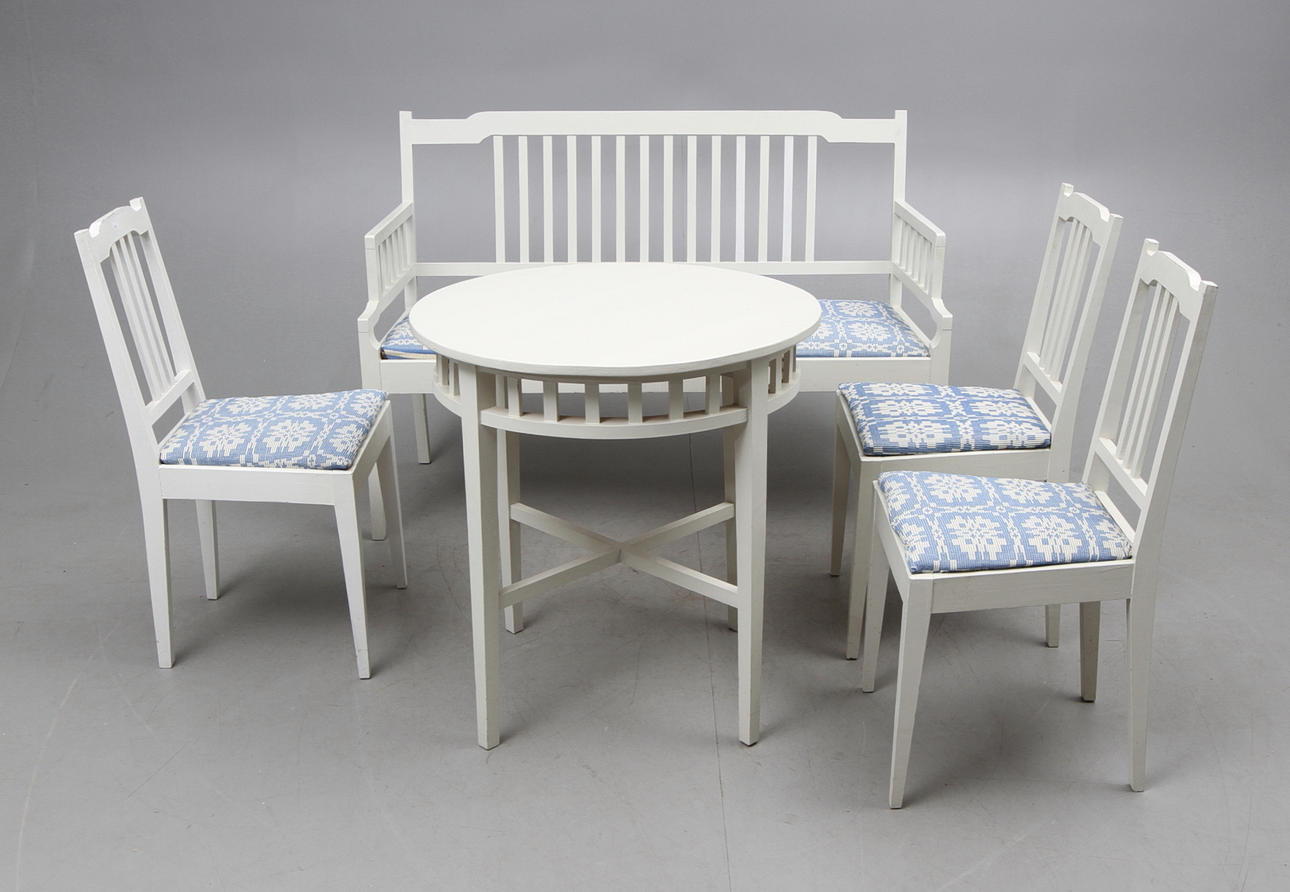 VERANDAMÖBEL, 5 del, Carl Larsson-typ, 1900 talets första hälft.