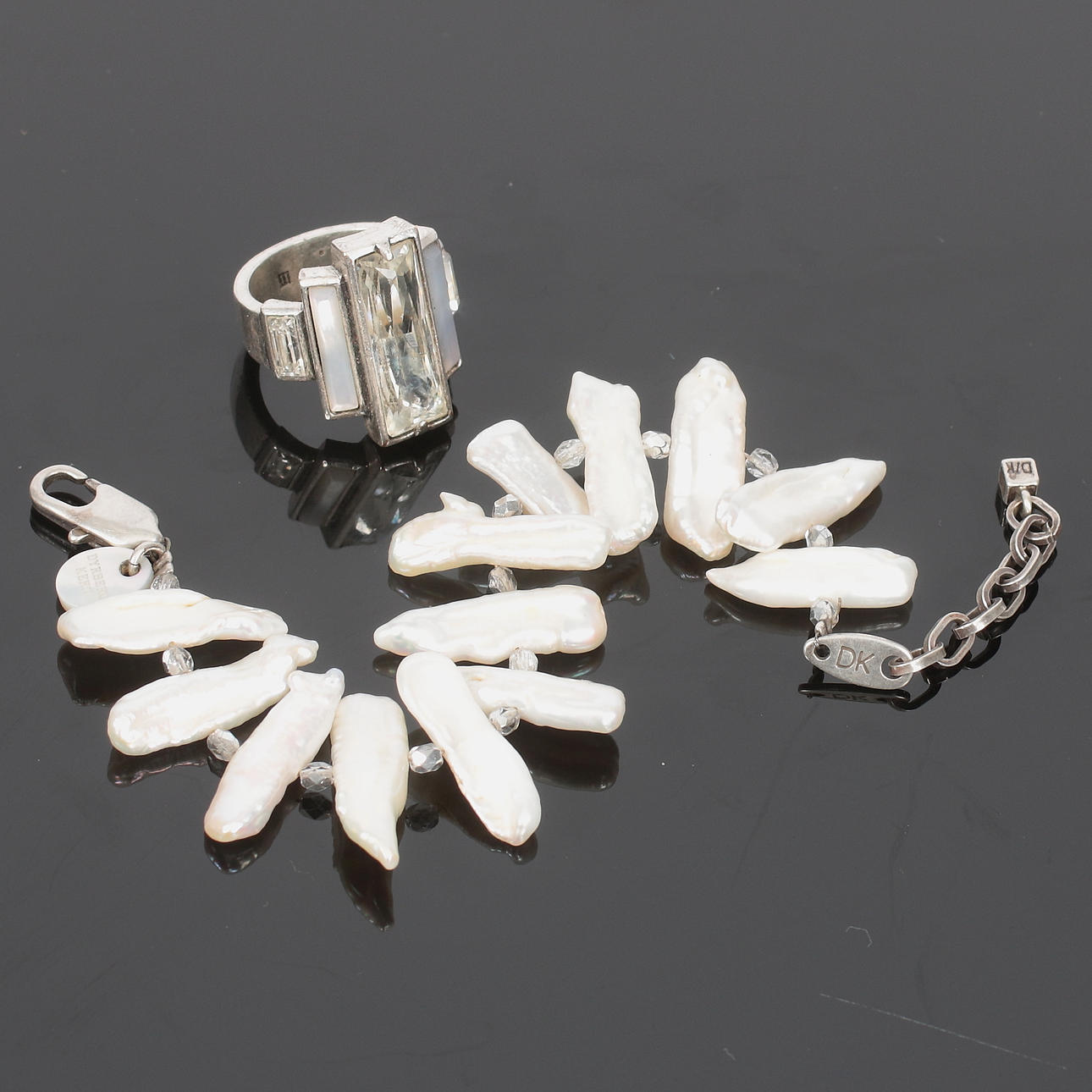 RING and BRACELET, silver, Dyrberg Kern, Denmark. 2000s.