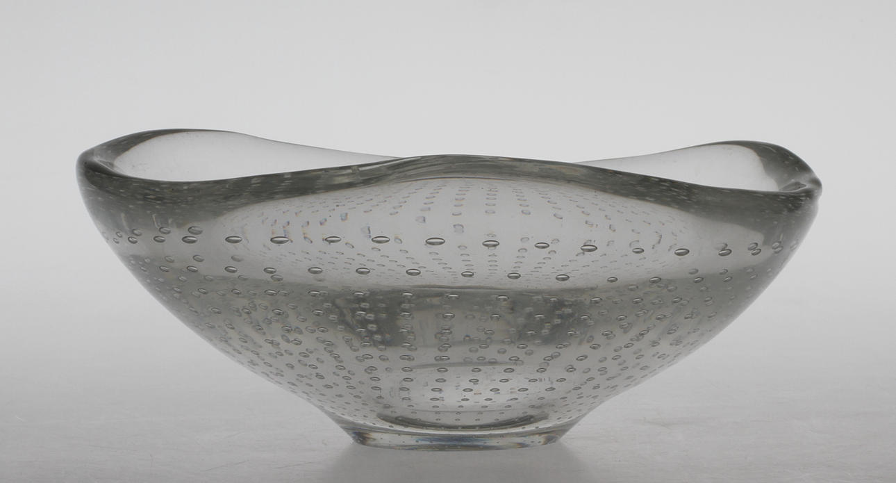 SKÅL,glas, Vicke Lindstrand, sign.