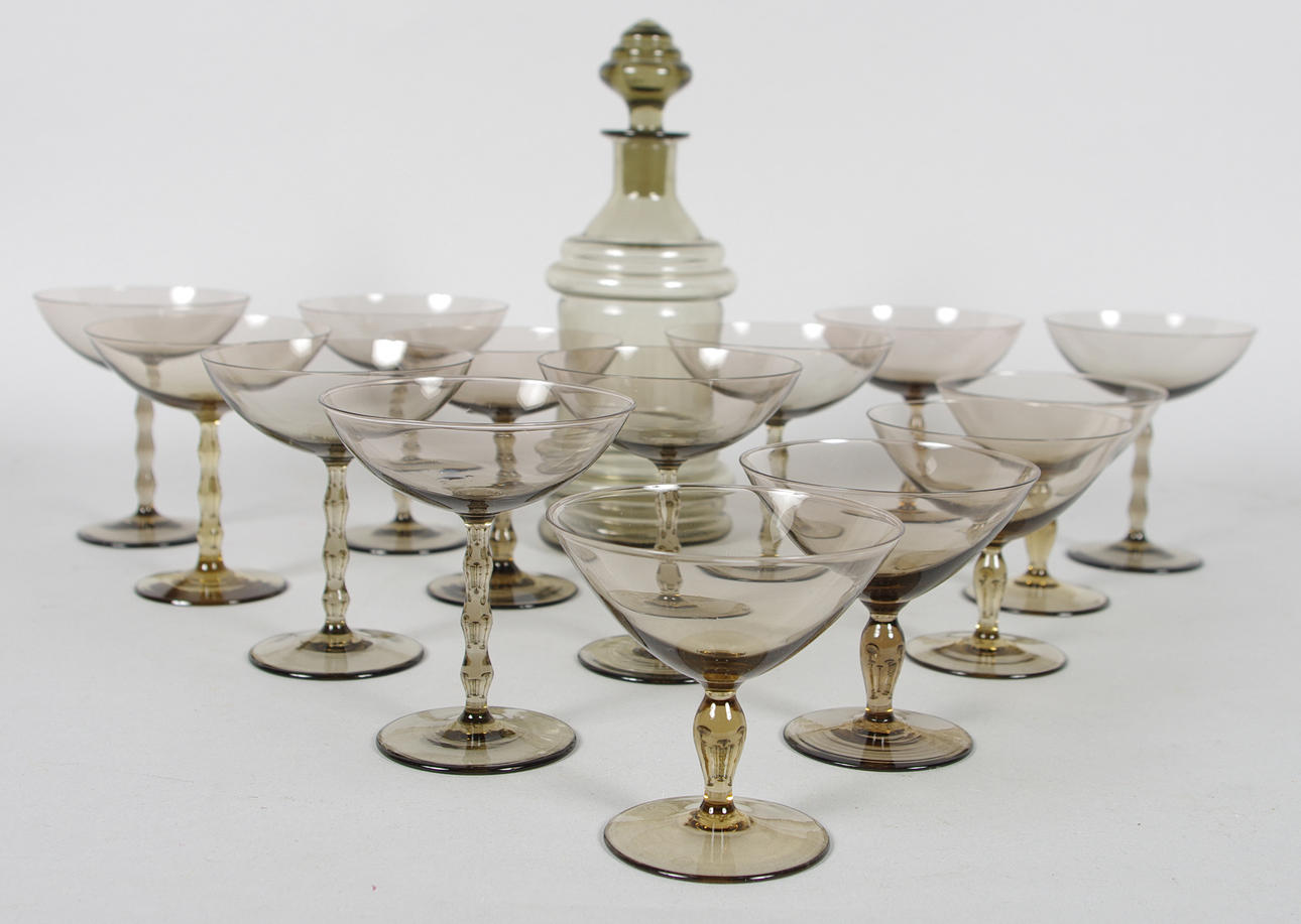 LIKÖRGLAS SAMT KARAFF, Sandviksglas.