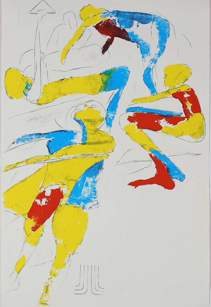 LAGE LINDELL. PLASTER/POSTER, Composition, signed in the print.