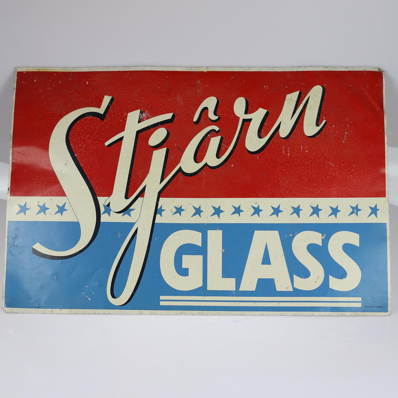 REKLAMSKYLT, plåt, Stjärnglass.