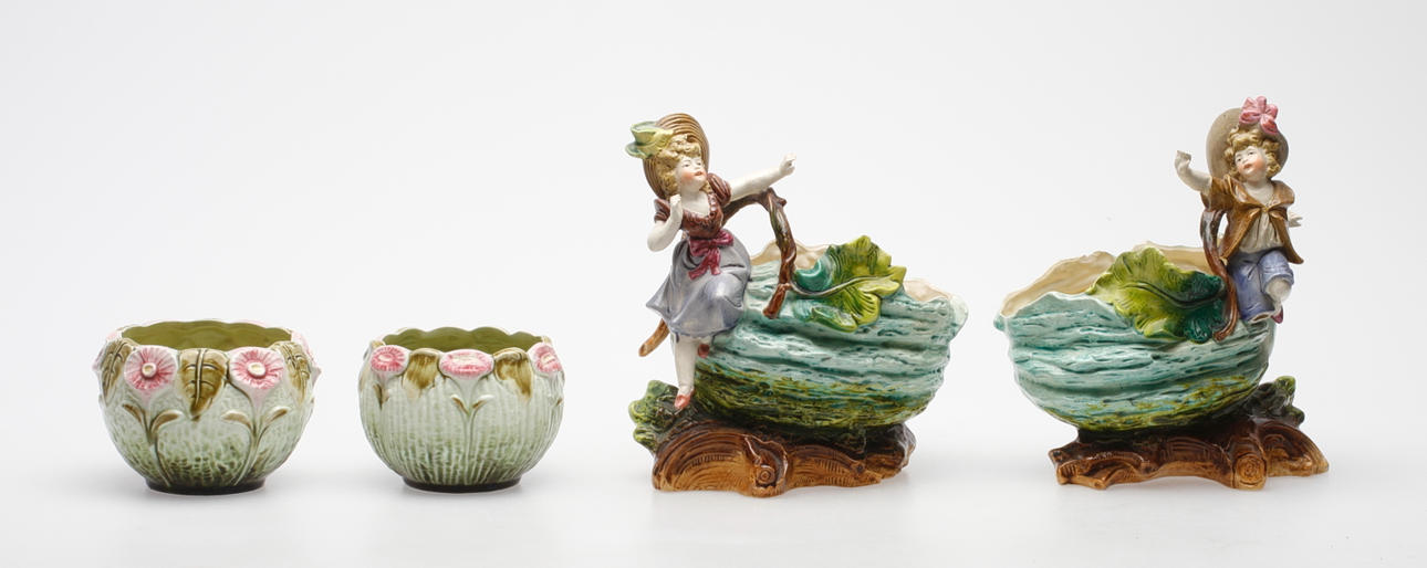 SKÅLAR, 4 st, keramik, 1800/1900-tal.