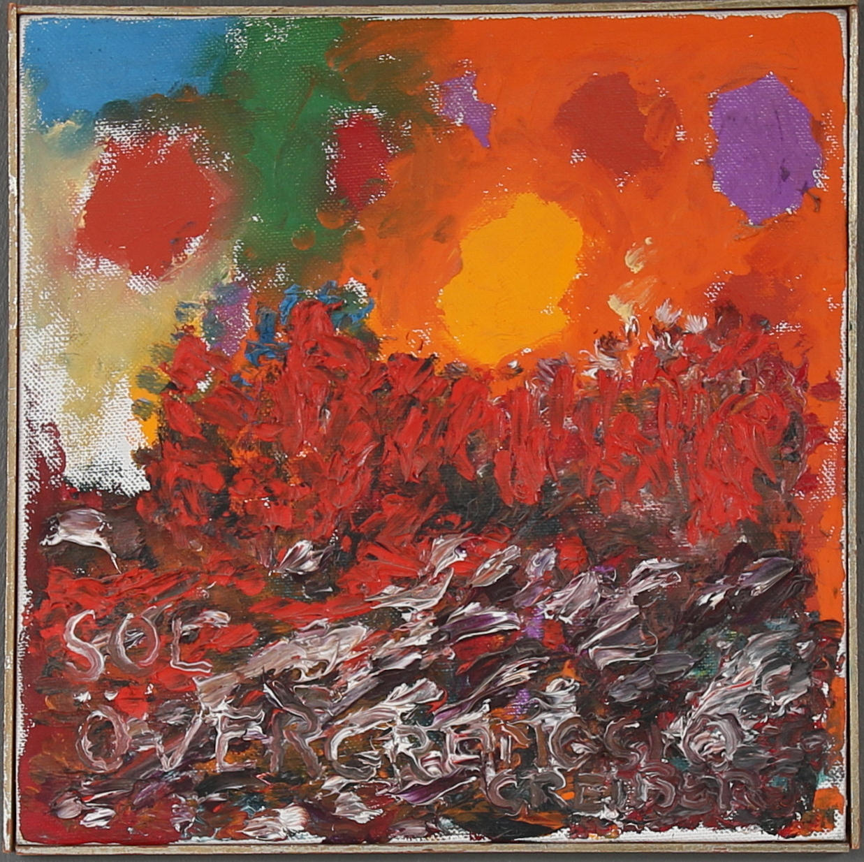 GUNNAR GREIBER. "Sol över Grängsjö", olja på duk, signerad.