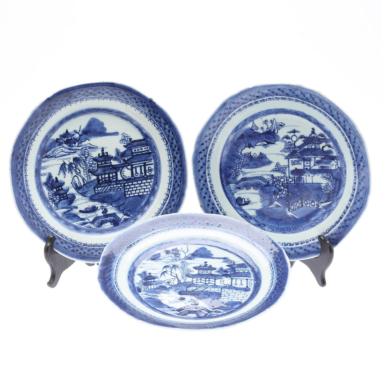 lautaset, 3 kpl, posliini, itämainen.