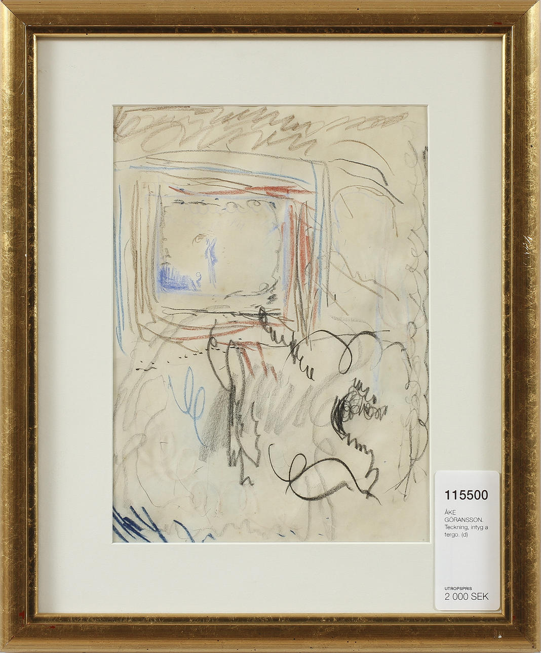 ÅKE GÖRANSSON. Teckning, intyg a tergo.