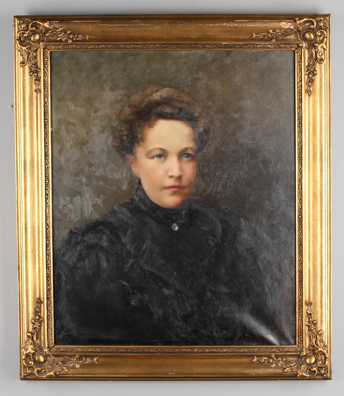 GERDA ROOSVAL-KALLSTENIUS. Porträtt av dam, olja på duk, signerad.