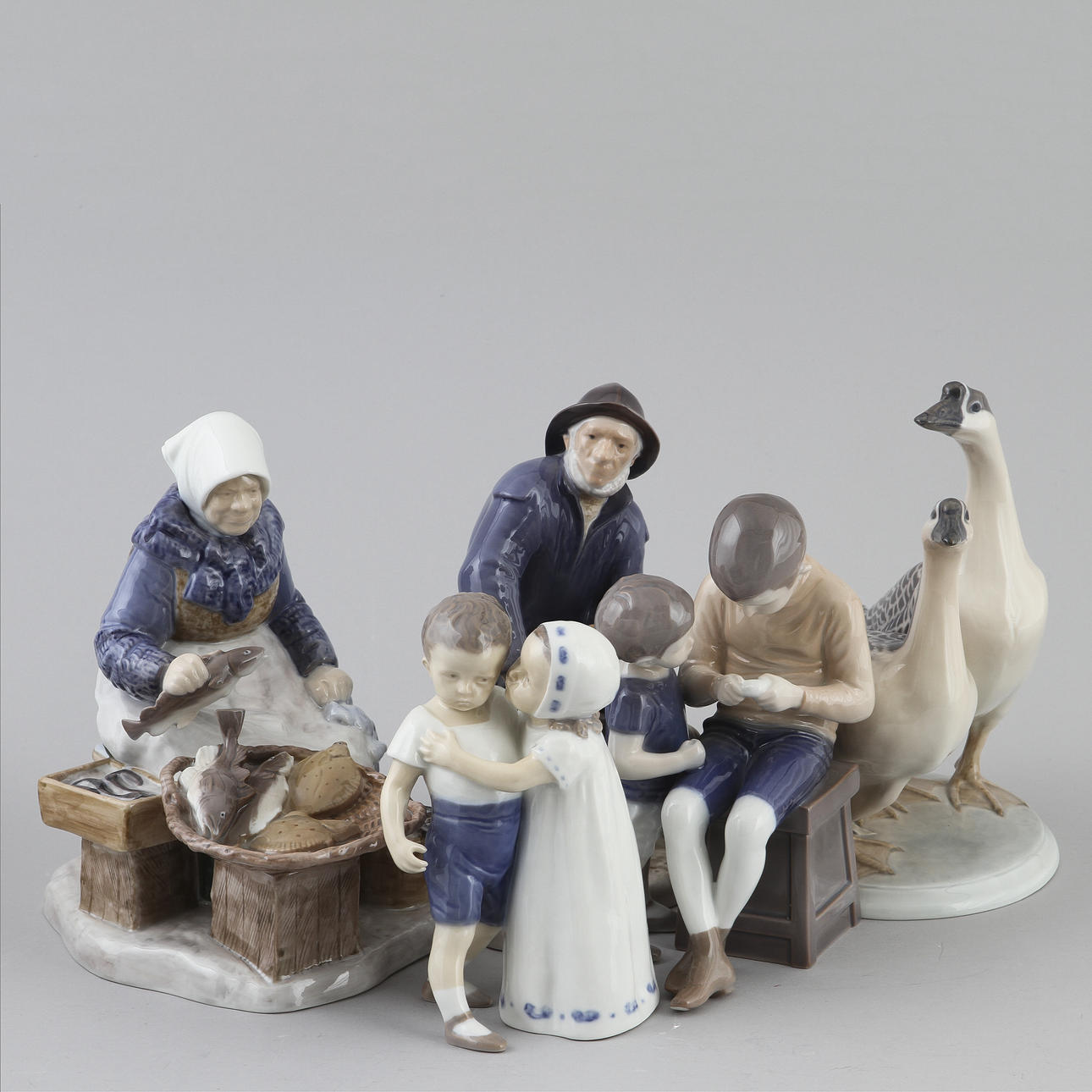 FIGURINER, 5 st, porslin, Danmark.