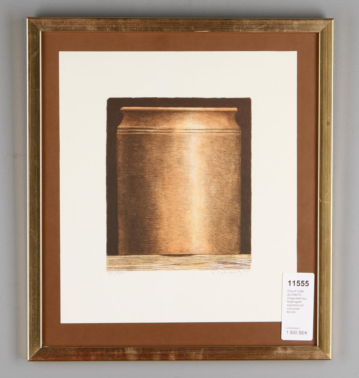 PHILIP VON SCHANTZ. Höganäskruka, färglitografi, signerad och numrerad 82/220.