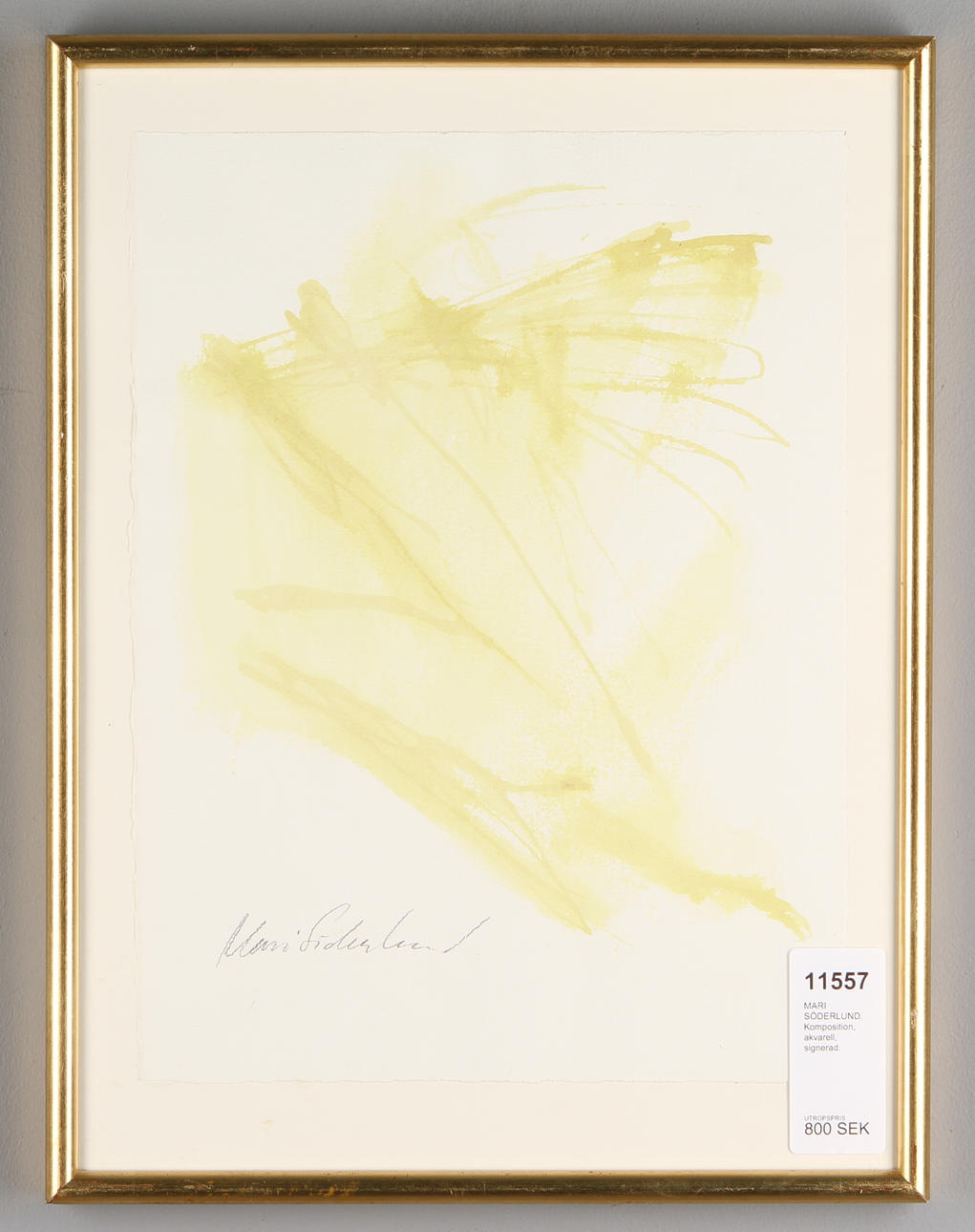MARI SÖDERLUND. Komposition, akvarell, signerad.