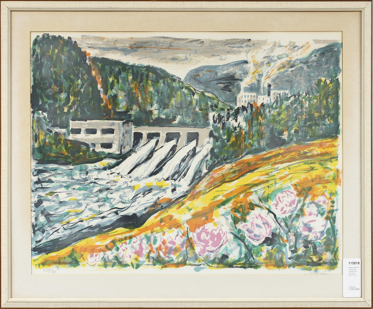 ALBIN AMELIN. Färglitografi, signerad och numrerad 249/310.