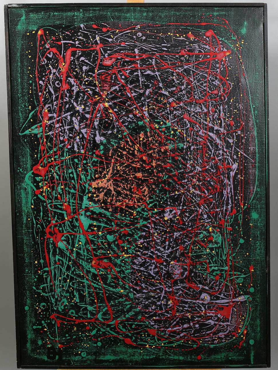 ERIC HANSEN. Oil on canvas, Composition, monogram signed EH.