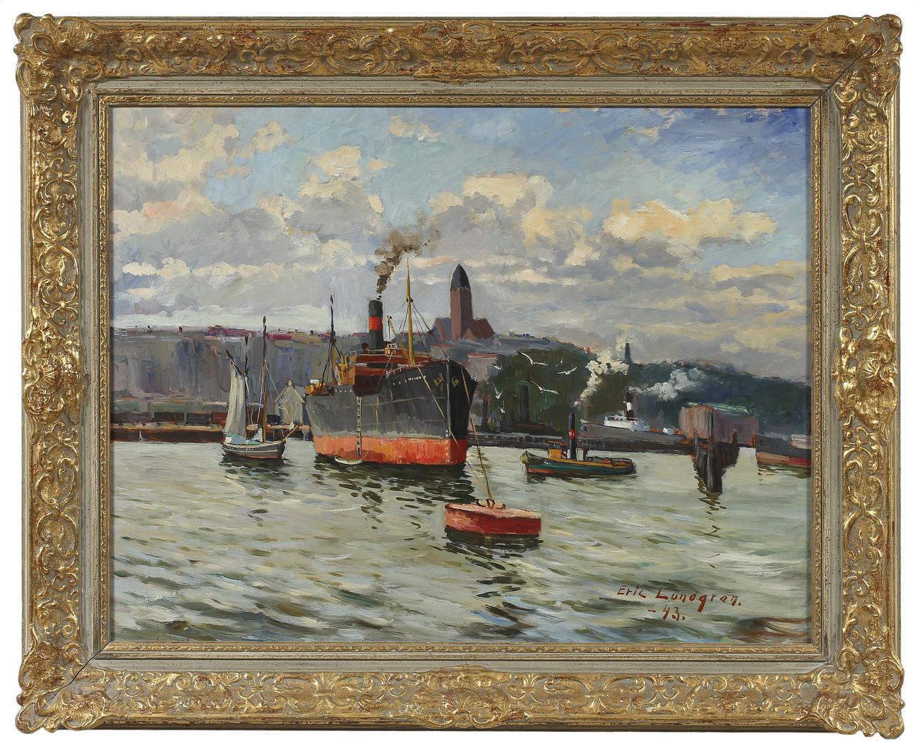 ERIC LUNDGREN. olja på pannå, sign o dat 1947.