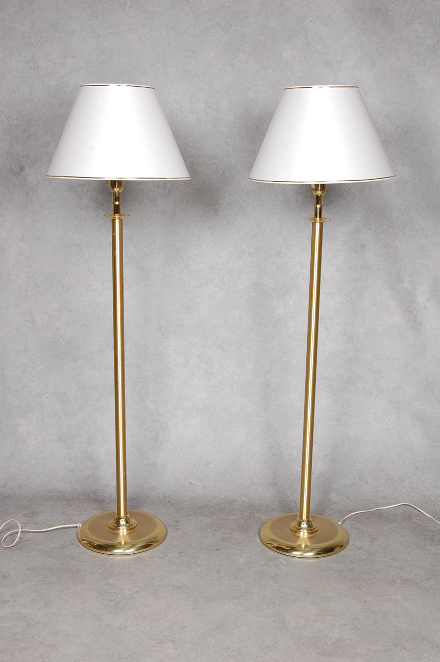 GOLVLAMPOR, 1 par, mässing, 1900-tal.