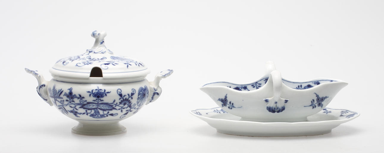 TERRIN samt FAT, porslin, Meissen, 1900-tal.