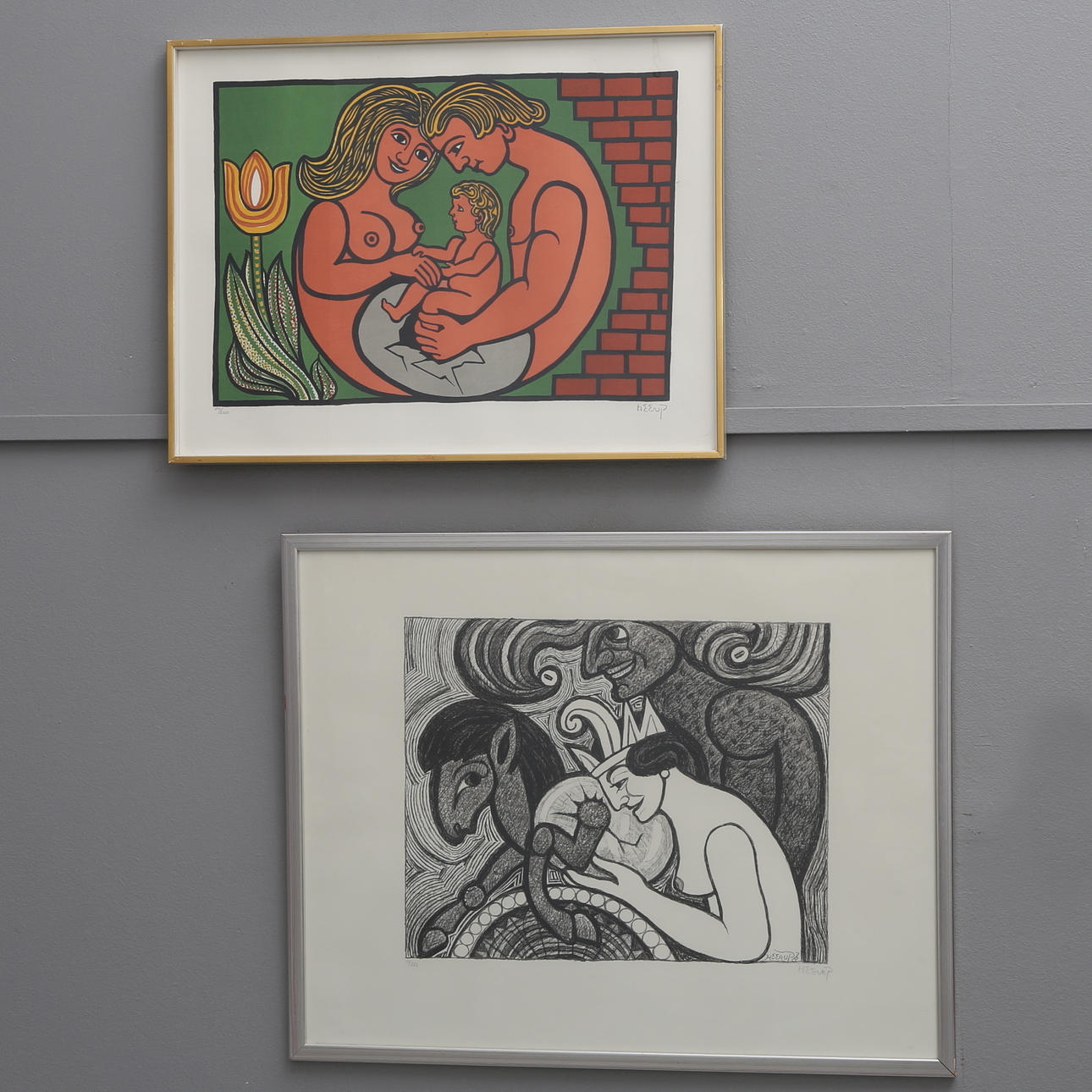 HENRY HEERUP, A LITHOGRAPH AND A COLOR LITHOGRAPH.