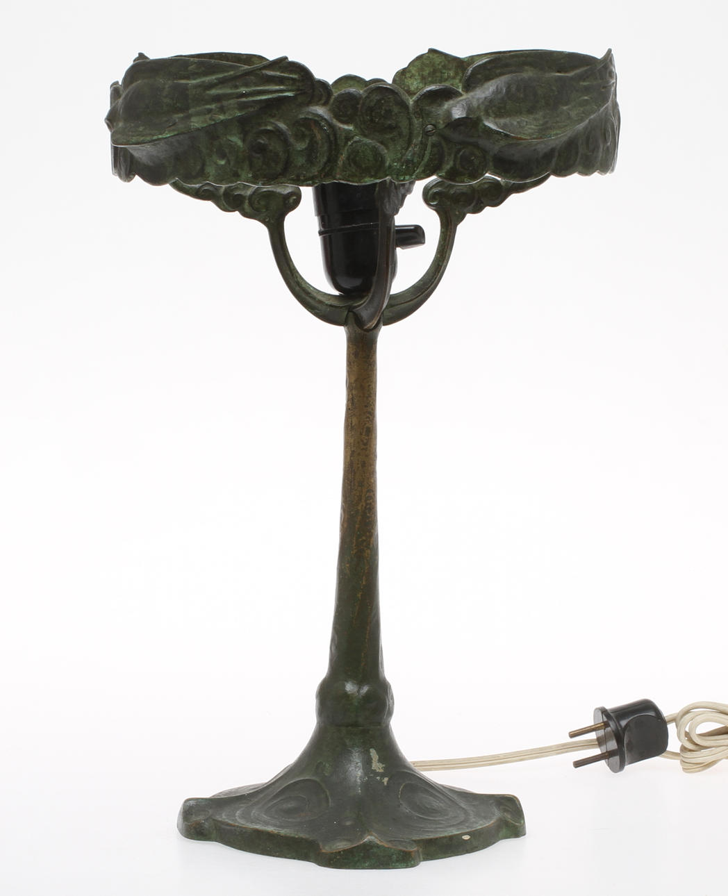 BORDSLAMPA BÖHLMARKS Brons, jugend, tidigt 1900-tal.