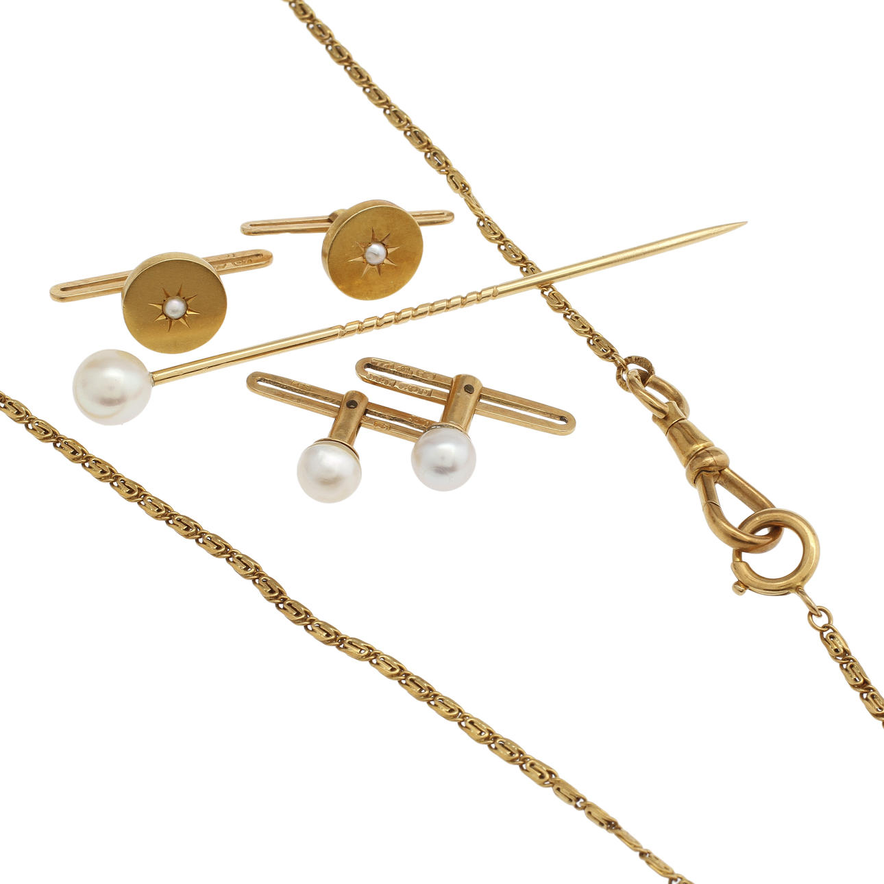 GULD, 6 delar, 18k, 14 gram brutto.