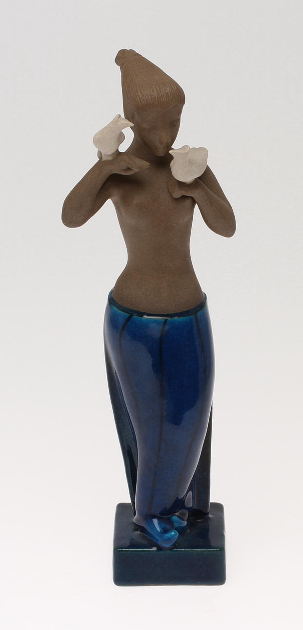 FIGURIN, keramik, Johannes Hedegaard, Royal Copenhagen, signerad, 1950-tal.