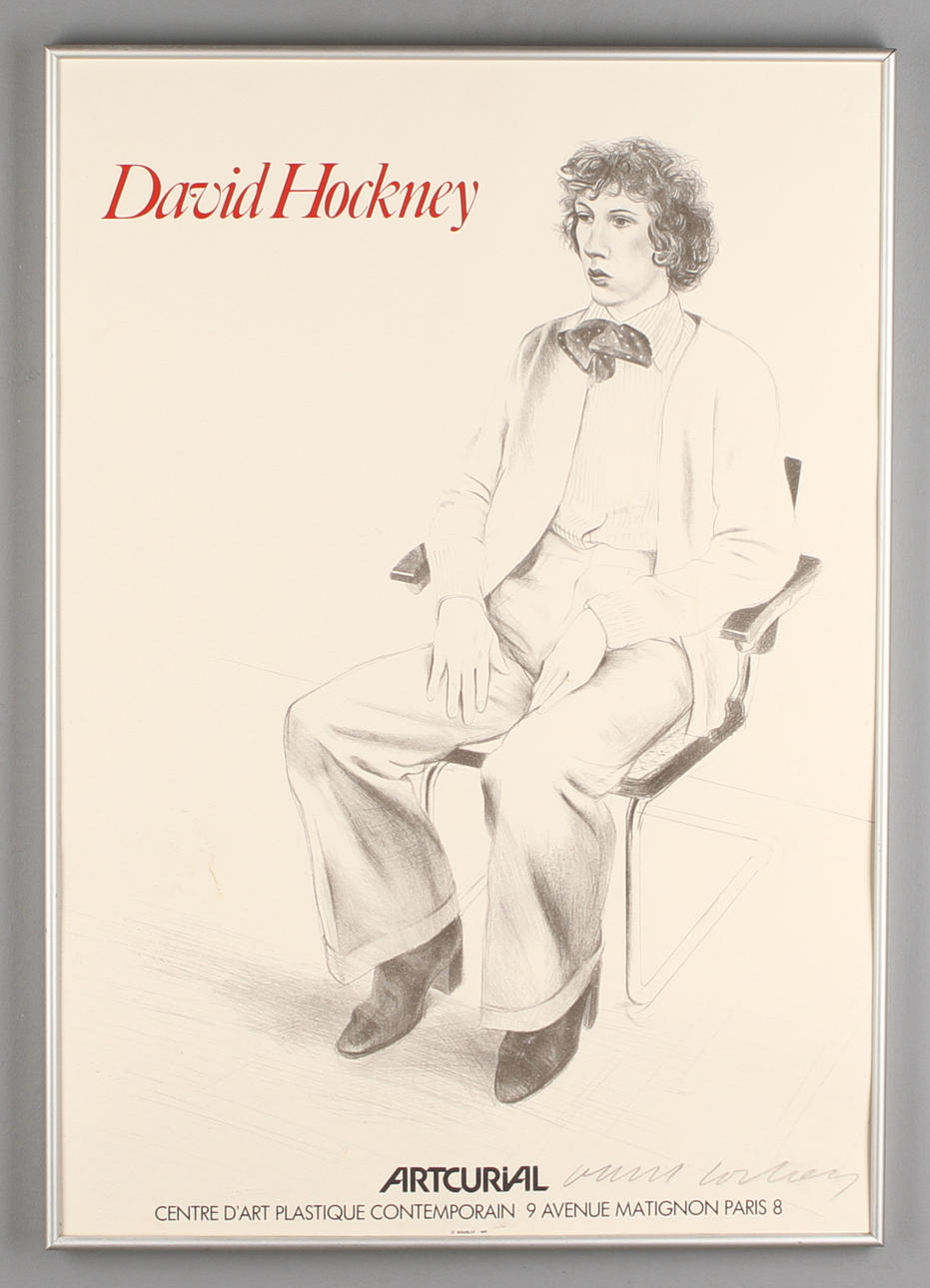 DAVID HOCKNEY. Exhibition poster, signed.