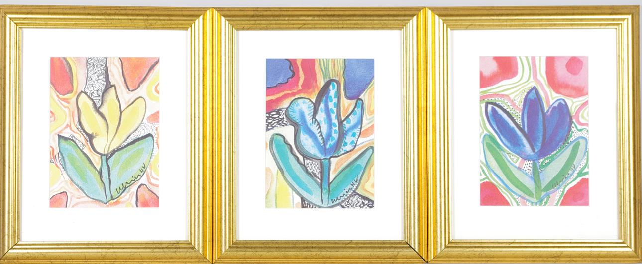 ULRIKA HYDMAN-VALLIEN. blommor, 3 stycken tryck.