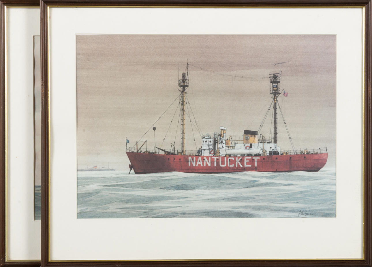 JOHN GARDNER. 2 Marinebilder, Druck.