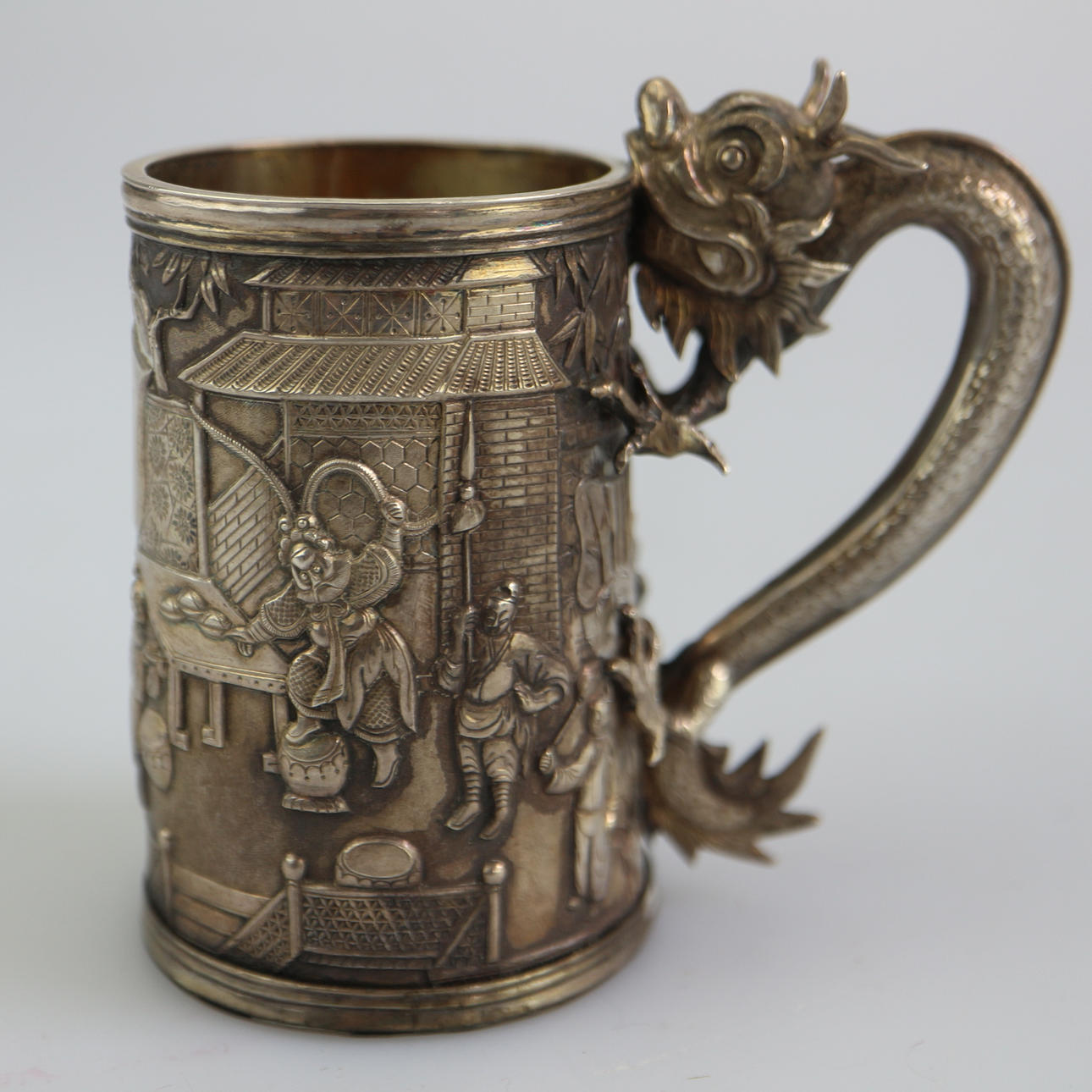 ANTIKER CHINESISCHER KRUG SILBER.