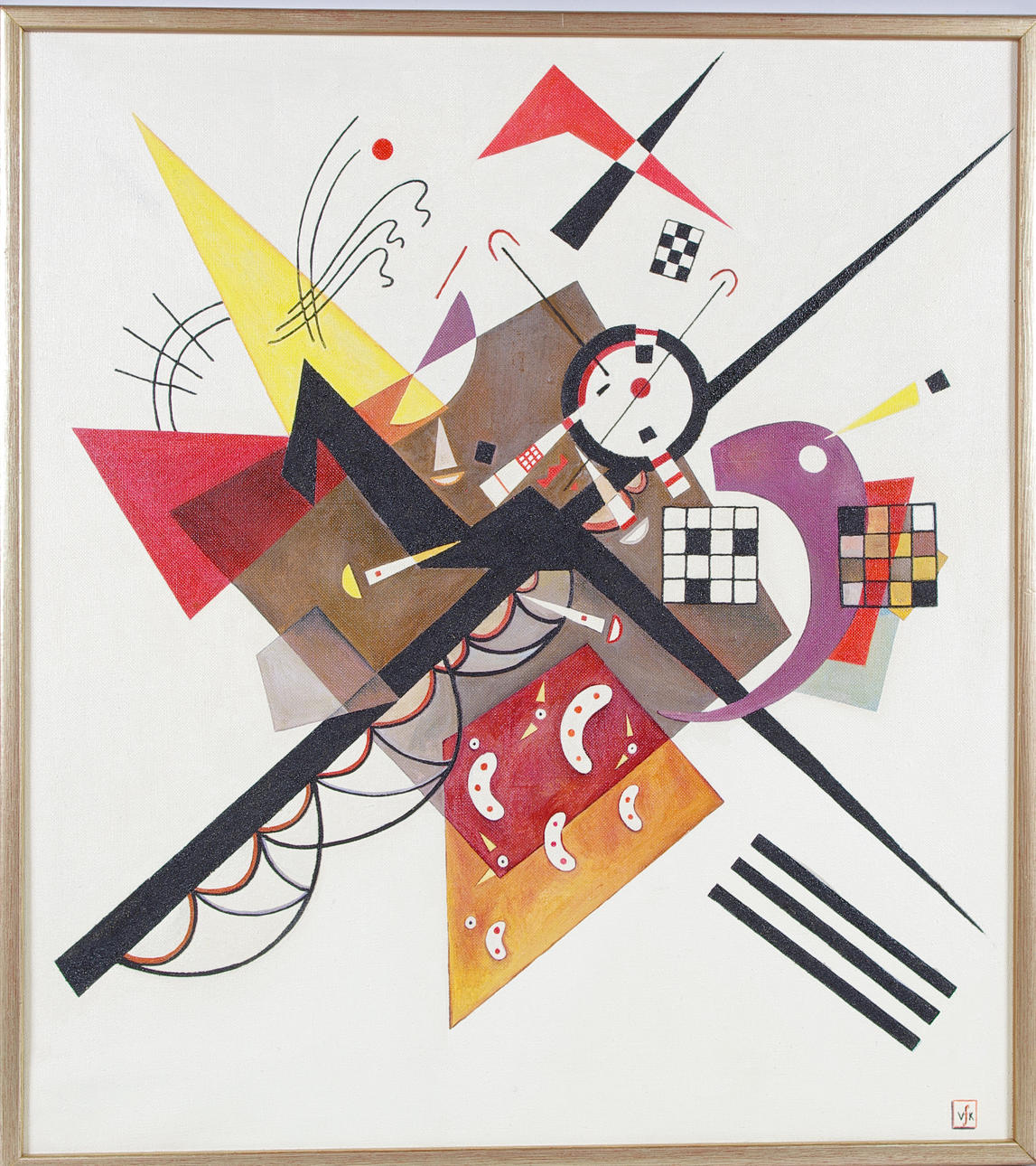 MONOGRAMSIGNERAD VFK. composition, oil on canvas.