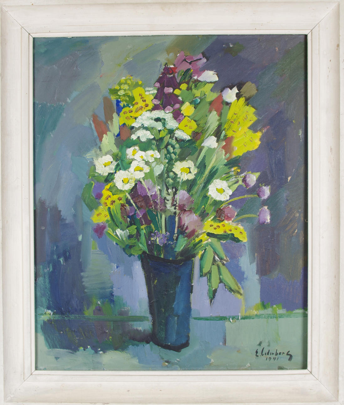 ERIC CEDERBERG. blomsterstilleben, olja på duk.