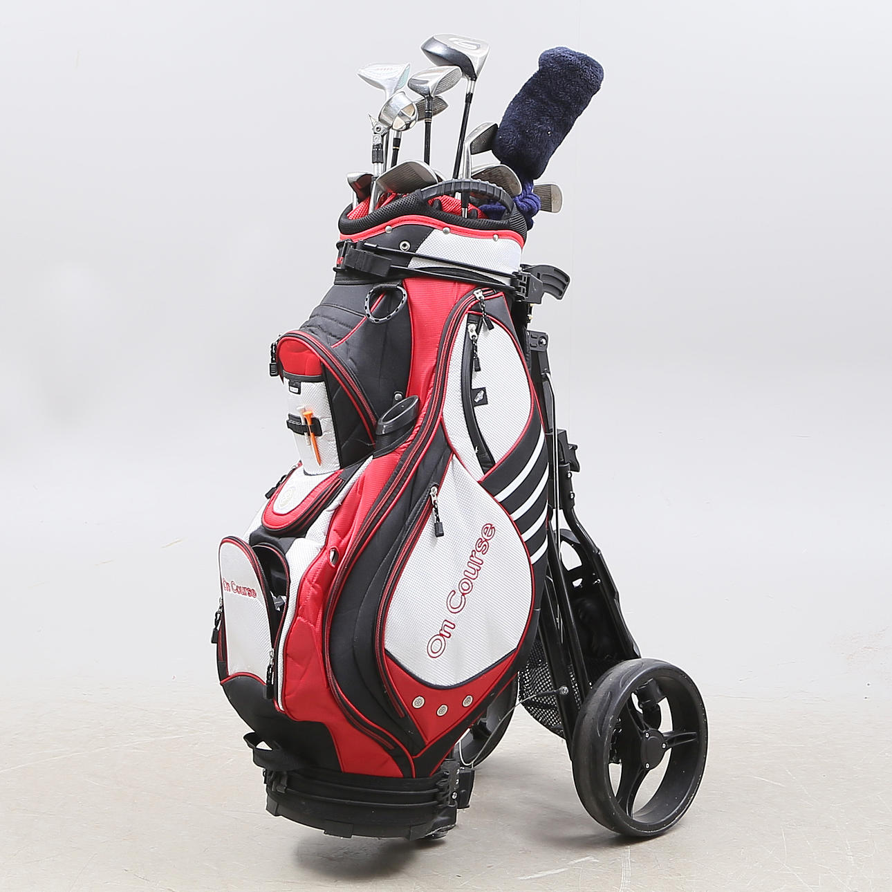 GOLFBAG, herr, med KLUBBOR 17 st.