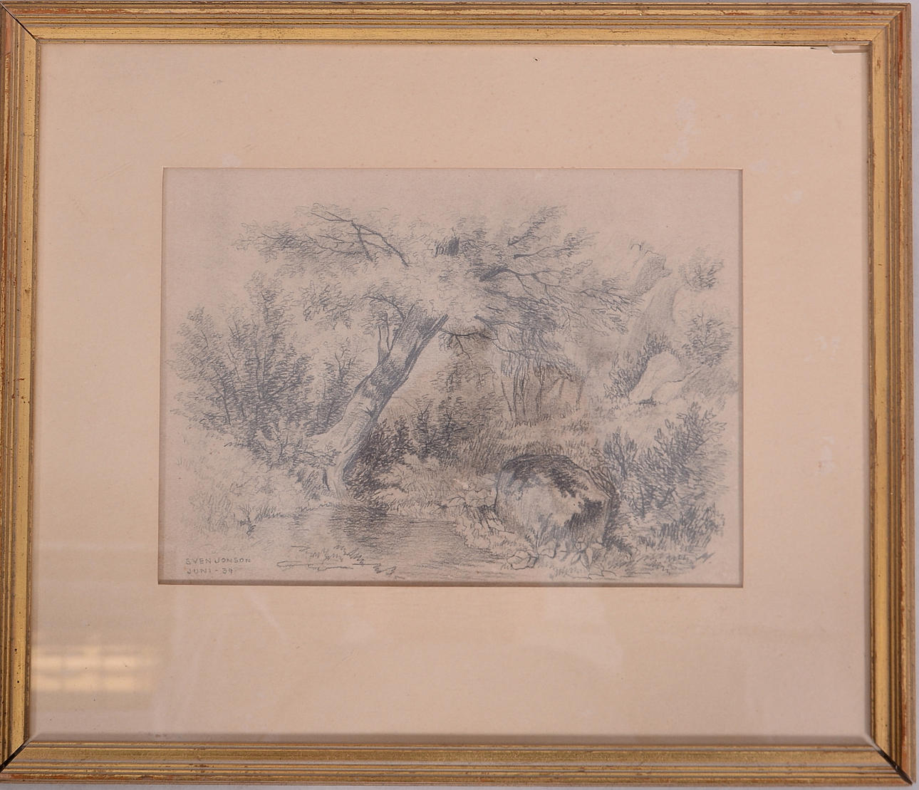 SVEN JONSON. Blyertsteckning.