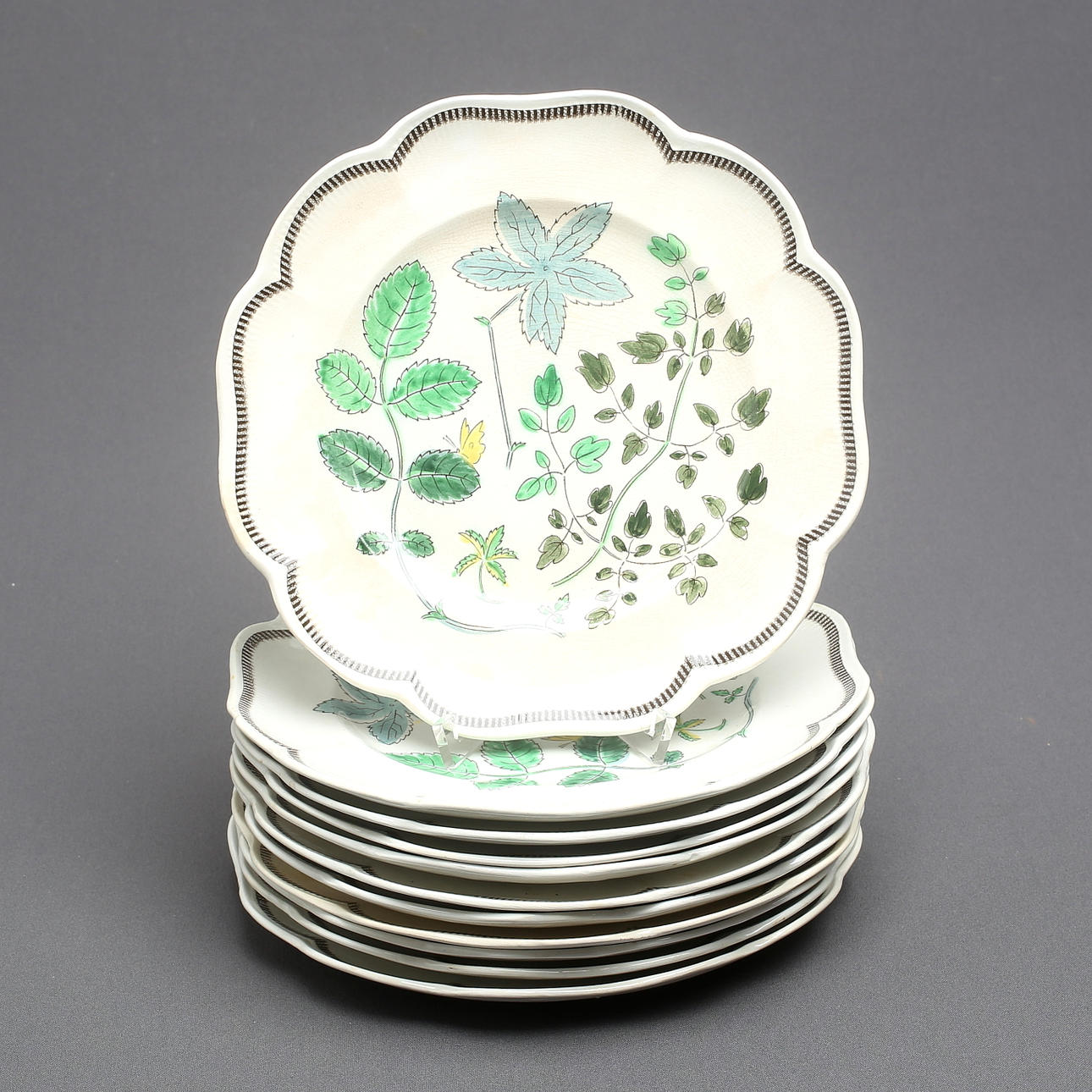 SETS, 11 pcs, flintware, "Christina", Arthur Percy, Gefle.